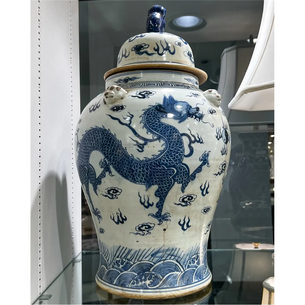 Danny's Fine Porcelain Temple Jar - Blue And White Dragon 50341 - Image 7