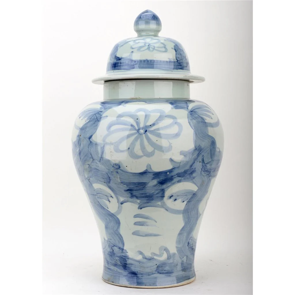 Danny's Fine Porcelain Porcelain Temple Jar - Blue And White Mud Stepping Style 51100 - Image 7