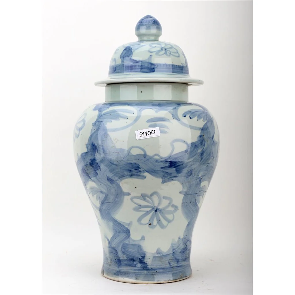 Danny's Fine Porcelain Porcelain Temple Jar - Blue And White Mud Stepping Style 51100 - Image 9