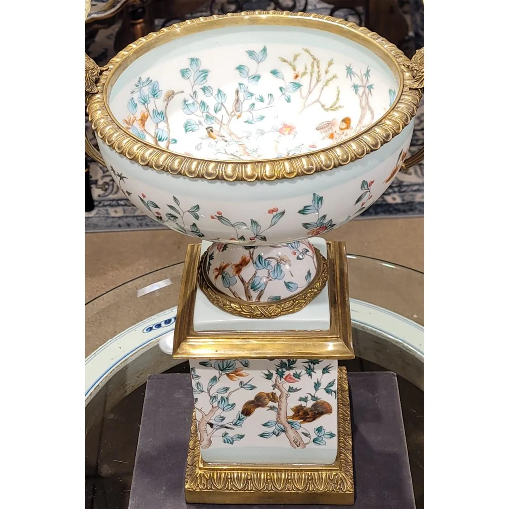 Danny's Fine Porcelain Porcelain Vase Double Bird Handle With Bronze Ormolu 60410 - Image 20