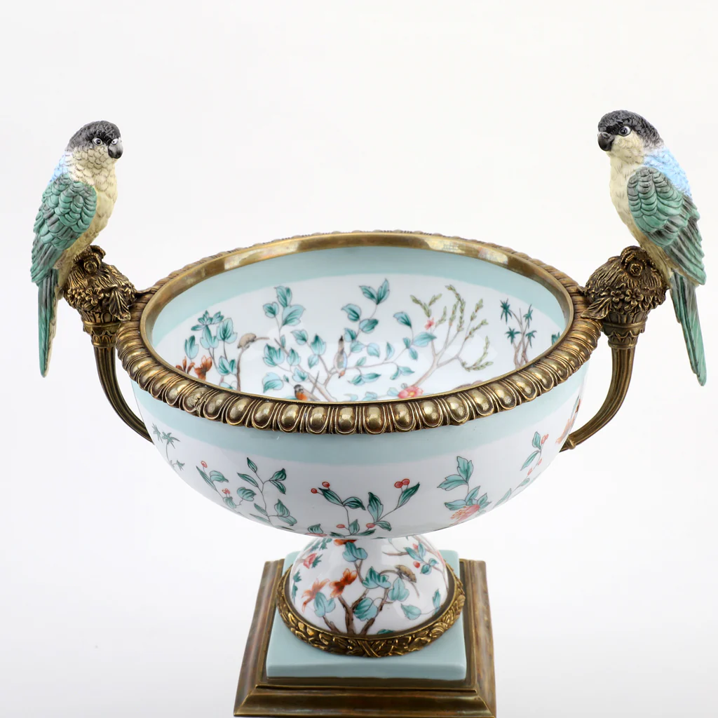 Danny's Fine Porcelain Porcelain Vase Double Bird Handle With Bronze Ormolu 60410 - Image 9