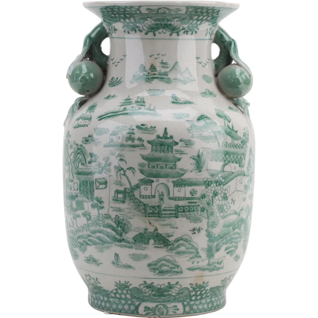 Danny's Fine Porcelain Porcelain Vase - Green And White(Hole Drilled) 14241 - Image 6