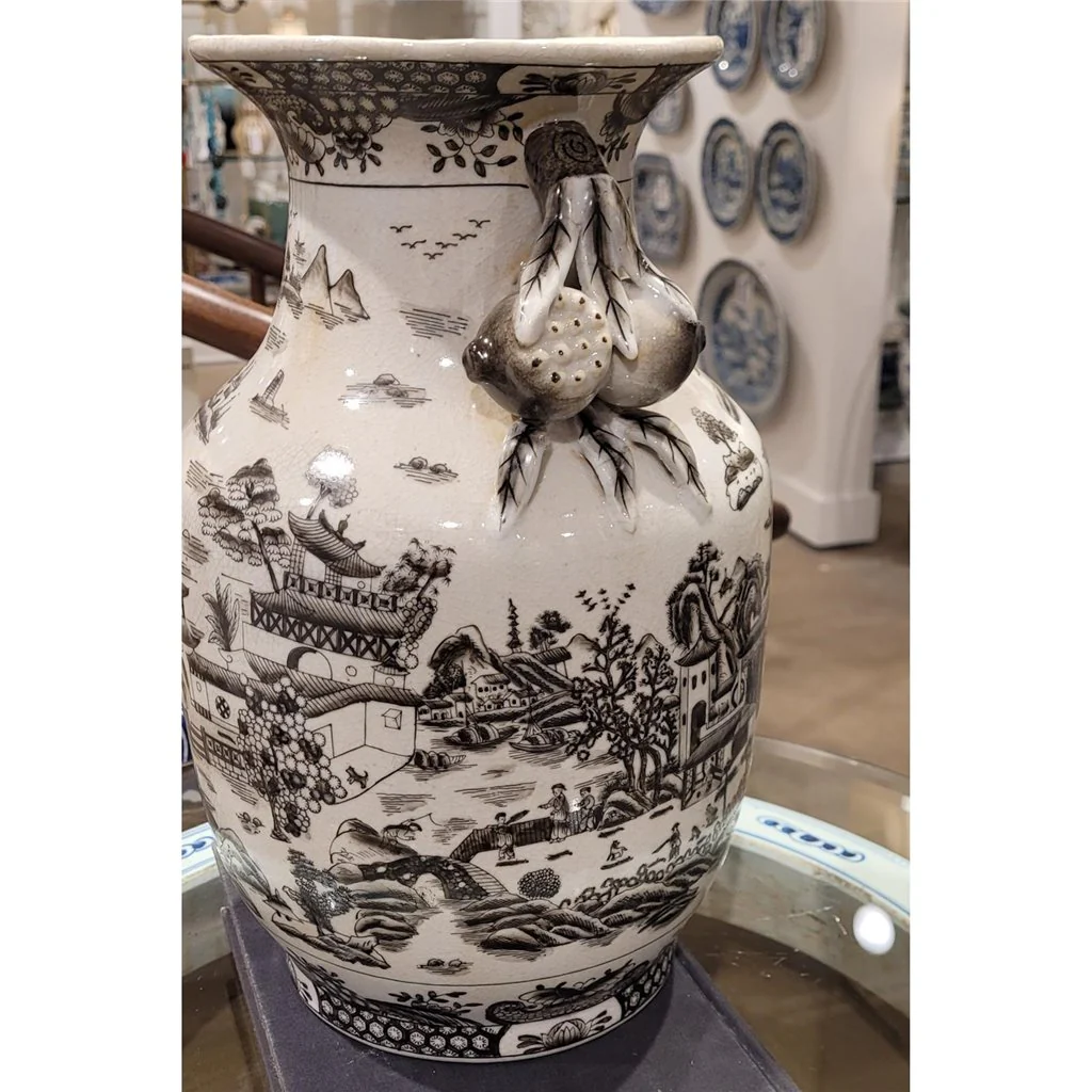 Danny's Fine Porcelain Porcelain Vase (Hole Drilled) - Black And White Willow 14231 - Image 10