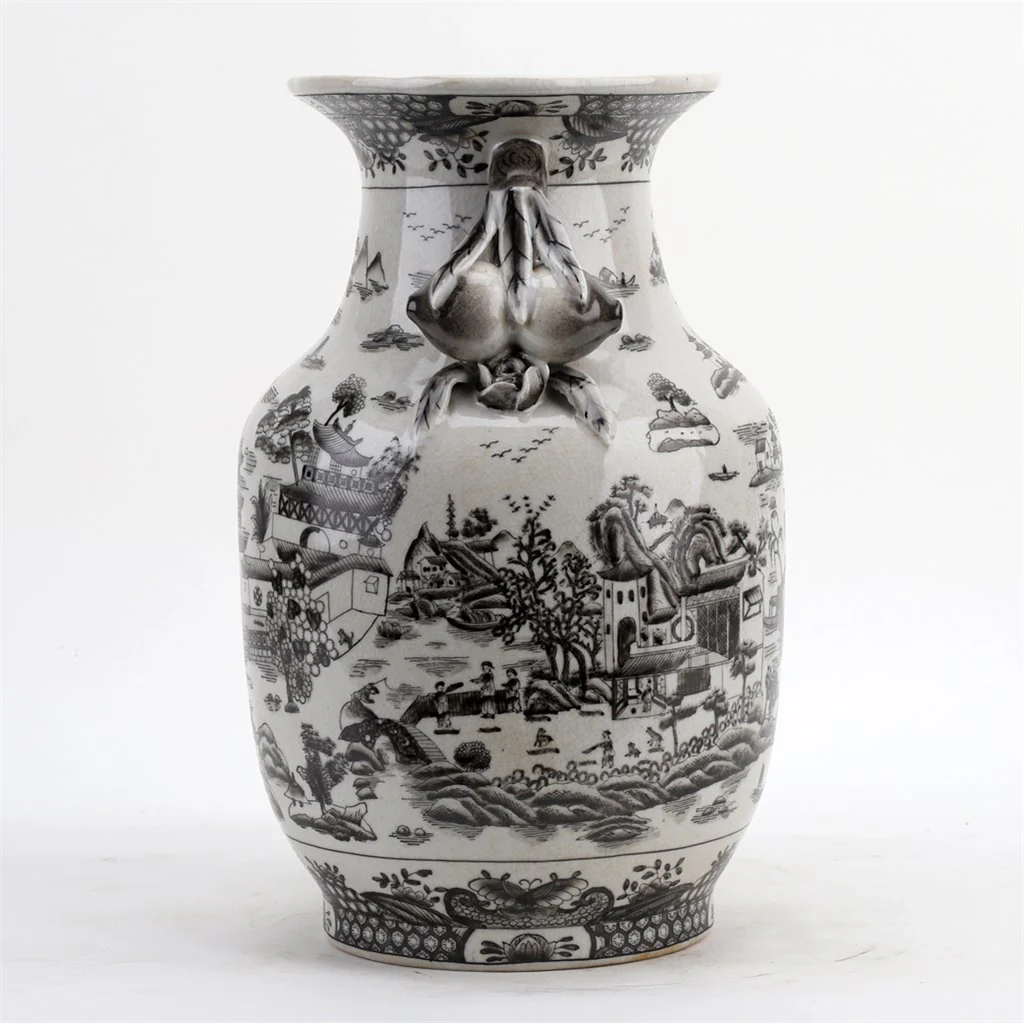 Danny's Fine Porcelain Porcelain Vase (Hole Drilled) - Black And White Willow 14231 - Image 3
