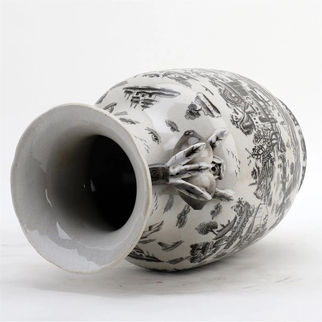 Danny's Fine Porcelain Porcelain Vase (Hole Drilled) - Black And White Willow 14231 - Image 5