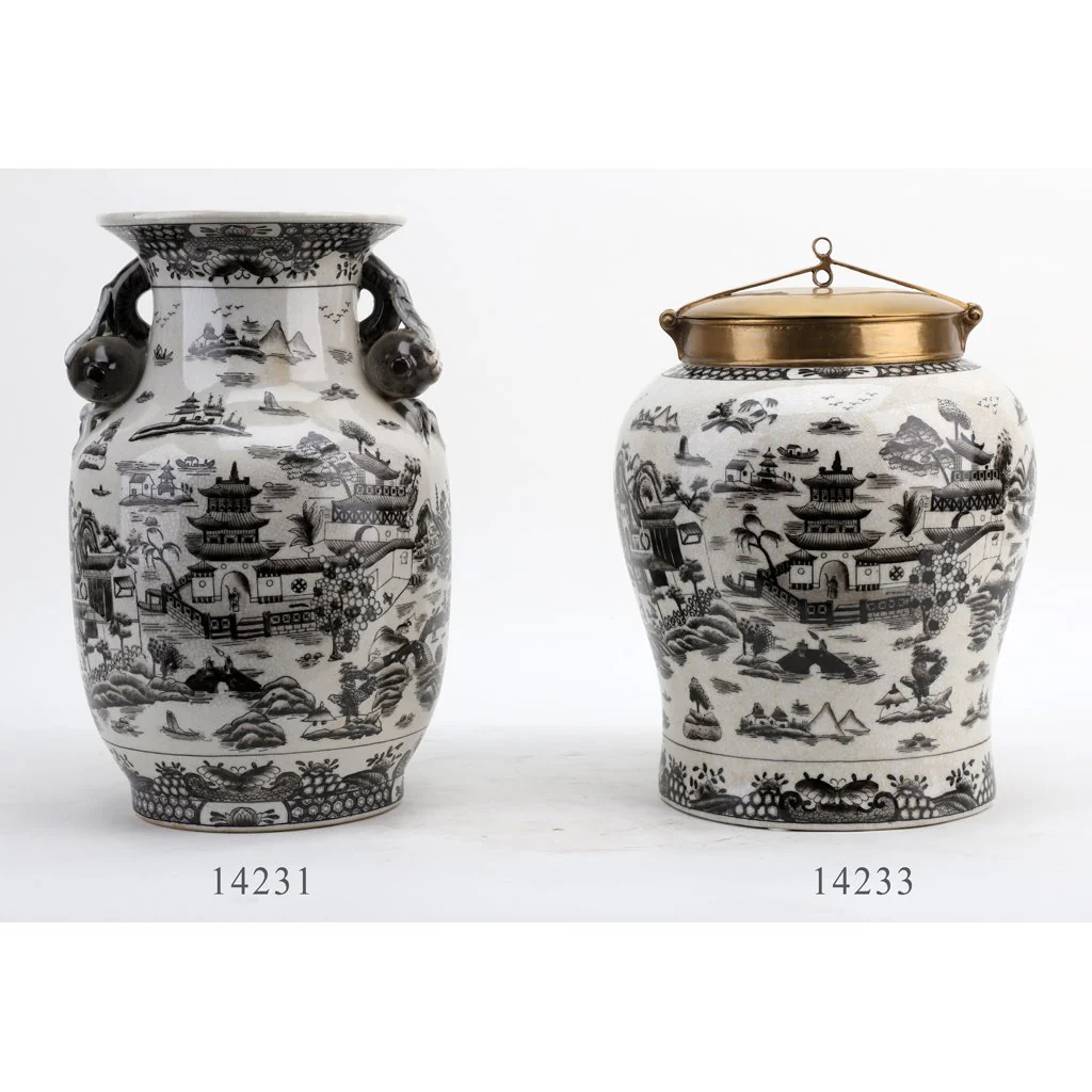 Danny's Fine Porcelain Porcelain Vase (Hole Drilled) - Black And White Willow 14231 - Image 8
