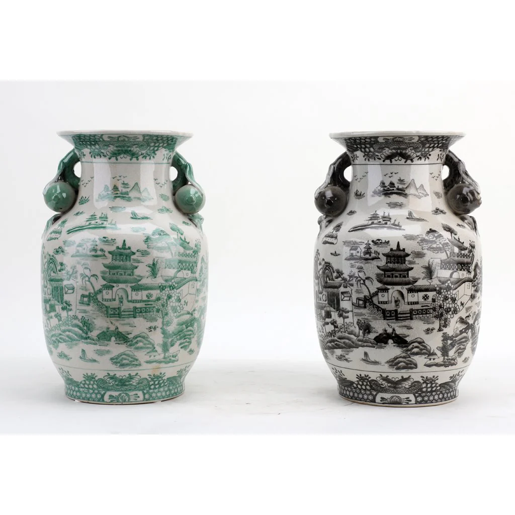 Danny's Fine Porcelain Porcelain Vase (Hole Drilled) - Black And White Willow 14231 - Image 9