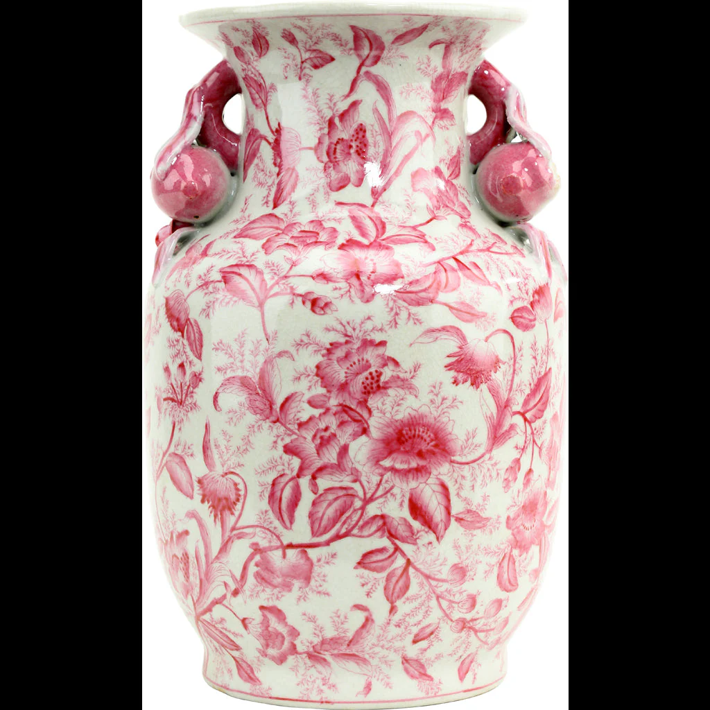 Danny's Fine Porcelain Porcelain Vase - Pink Primrose(Drilled Hole) 14236