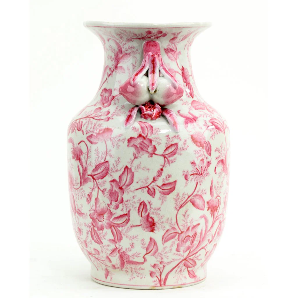 Danny's Fine Porcelain Porcelain Vase - Pink Primrose(Drilled Hole) 14236 - Image 4