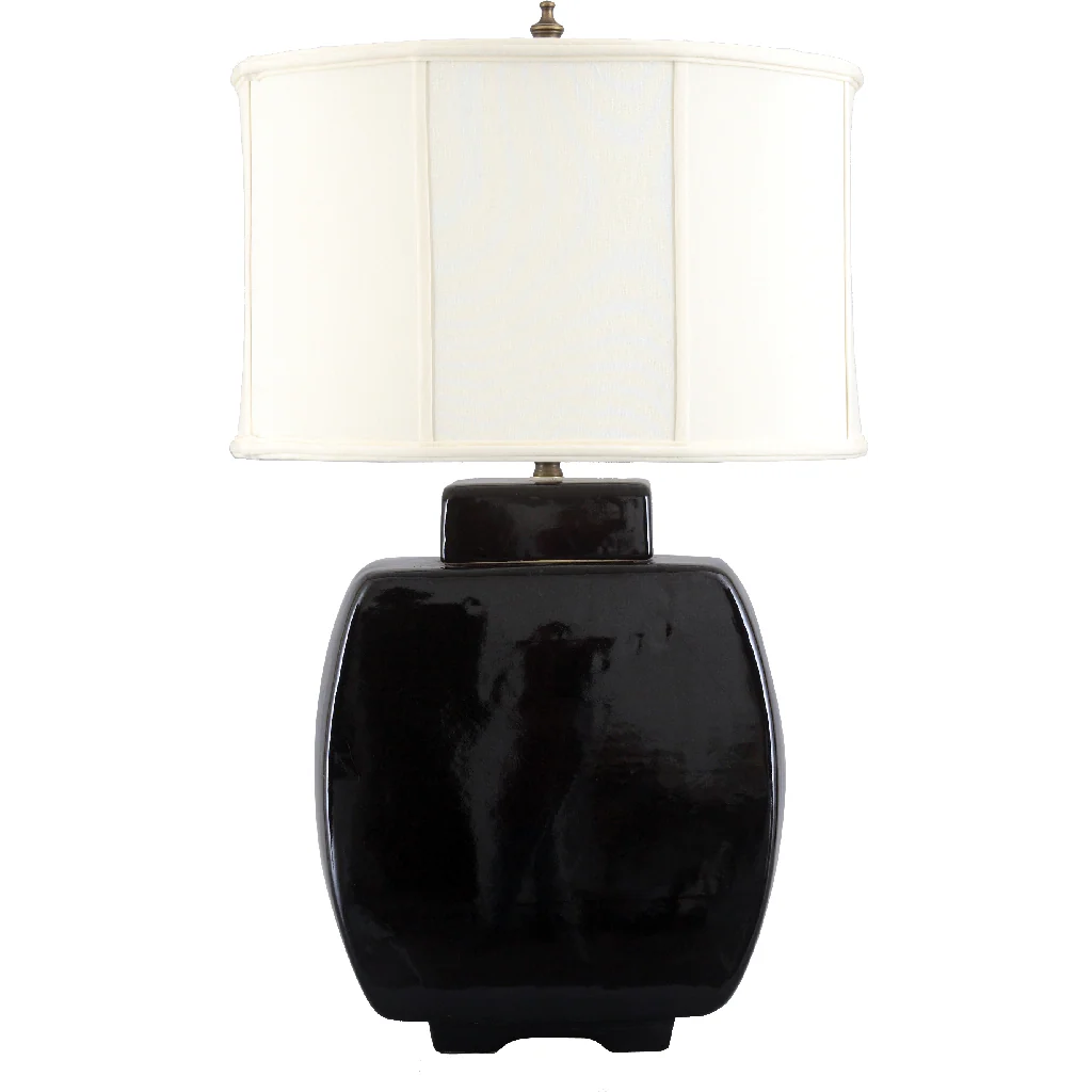 Danny's Fine Porcelain Rect Jar Lamp - Black PCM1525-1BK