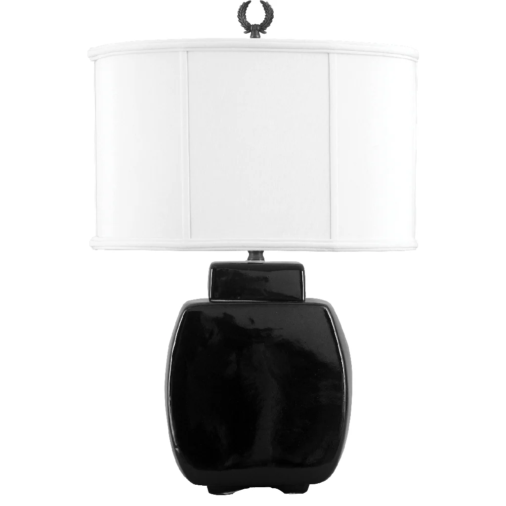 Danny's Fine Porcelain Rect Jar Lamp - Black PCM1525-2BK