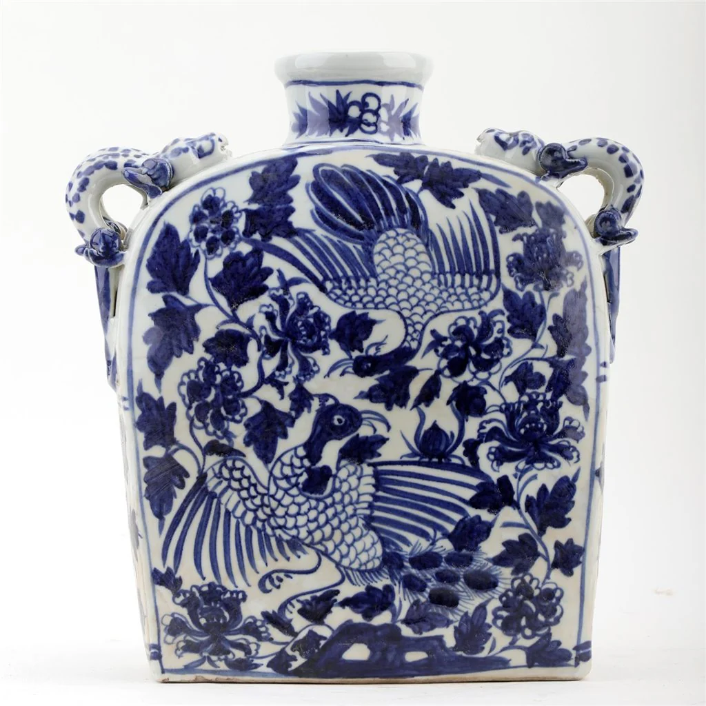 Danny's Fine Porcelain Rect Ming Vase - Bird And Floral 50964 - Image 2