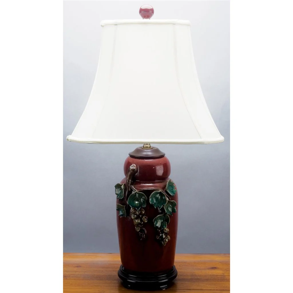 Danny's Fine Porcelain Red Gourd Majolica Lamp PAV22 - Image 2