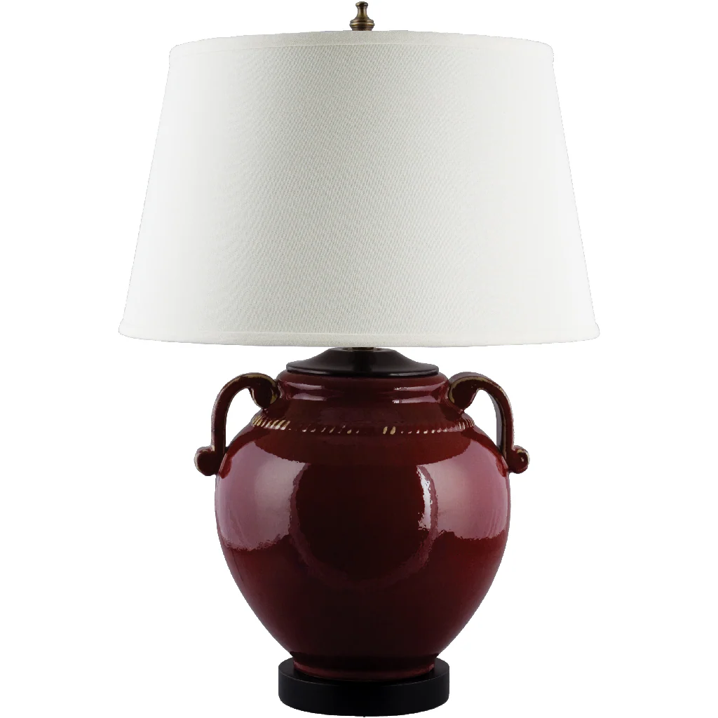 Danny's Fine Porcelain Red Round Handled Vase Lamp PL20-66RD-2