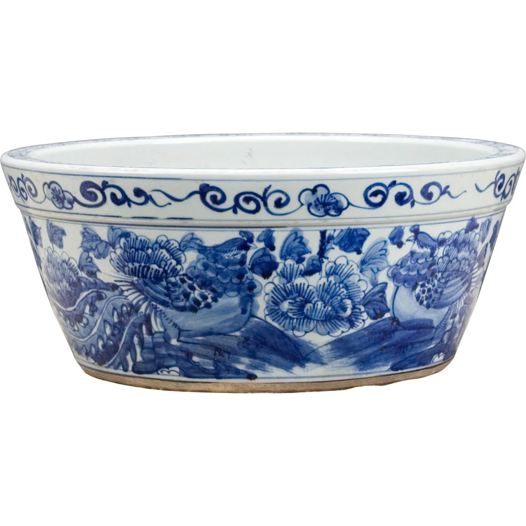 Danny's Fine Porcelain Round Basin- Blue And White(Classic) 50355