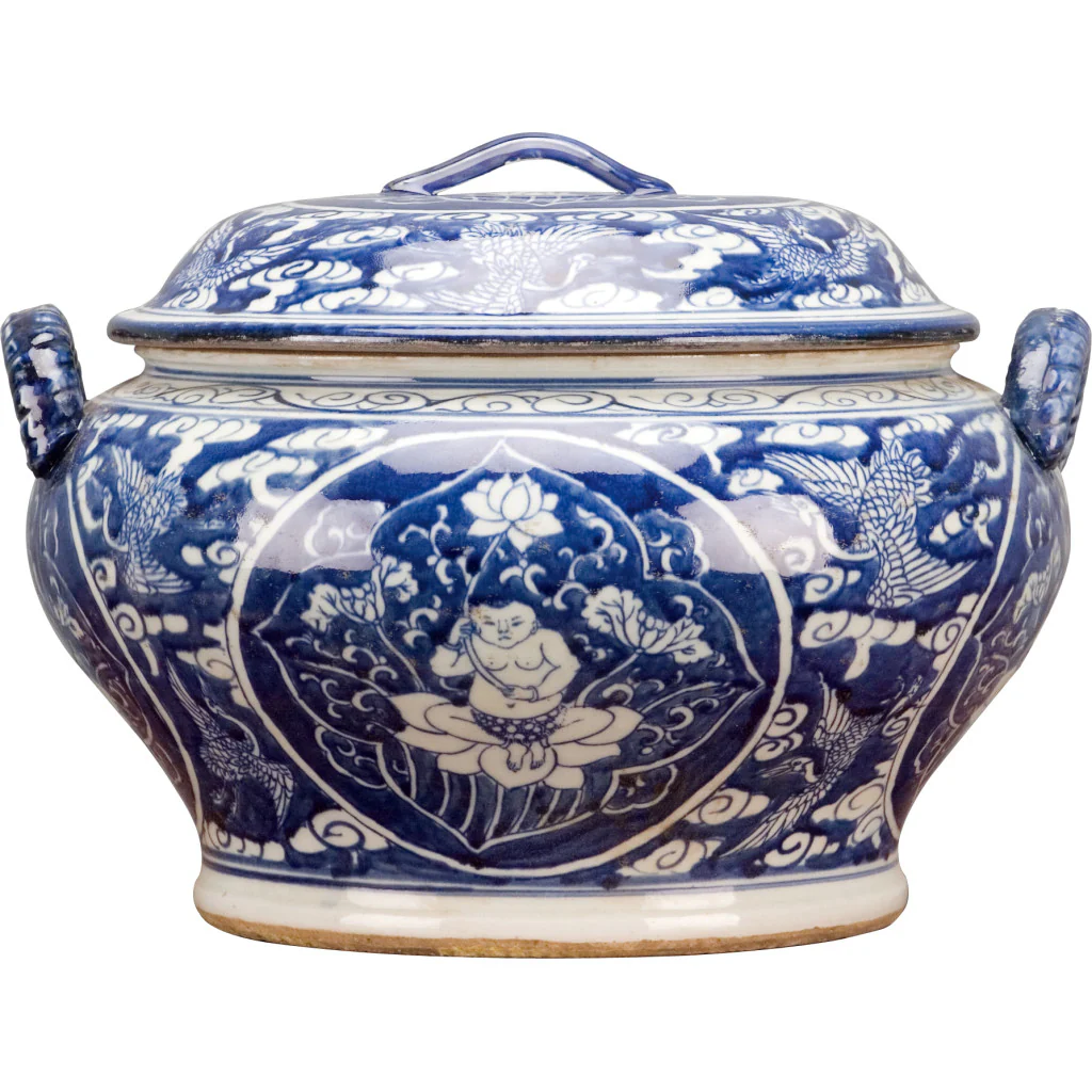 Danny's Fine Porcelain Round Box - Classic Blue And White 50430