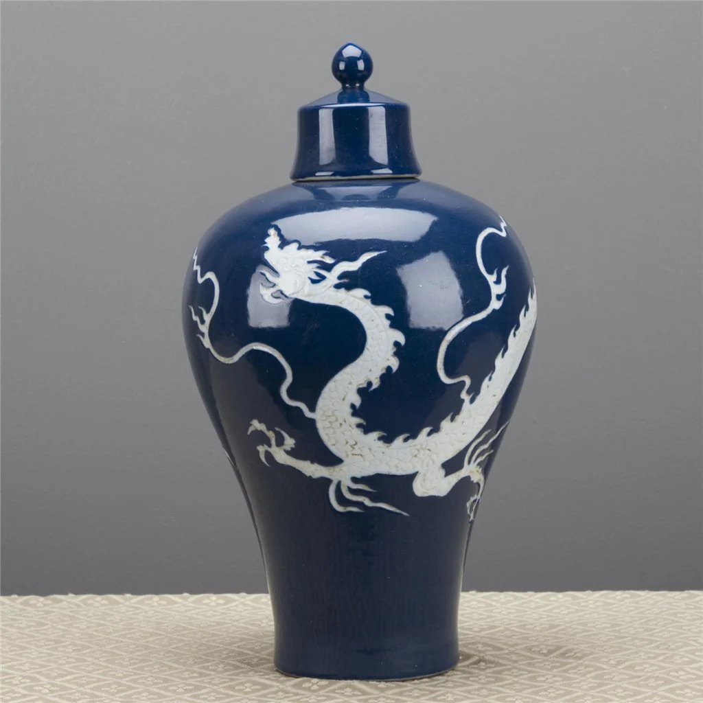 Danny's Fine Porcelain Round Jar With Dragon 50372 - Image 3
