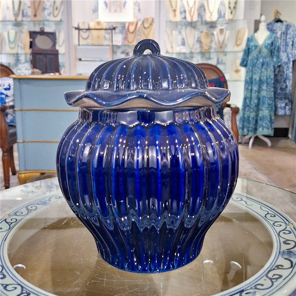 Danny's Fine Porcelain Round Lidded Jar -Blue 50817 - Image 2