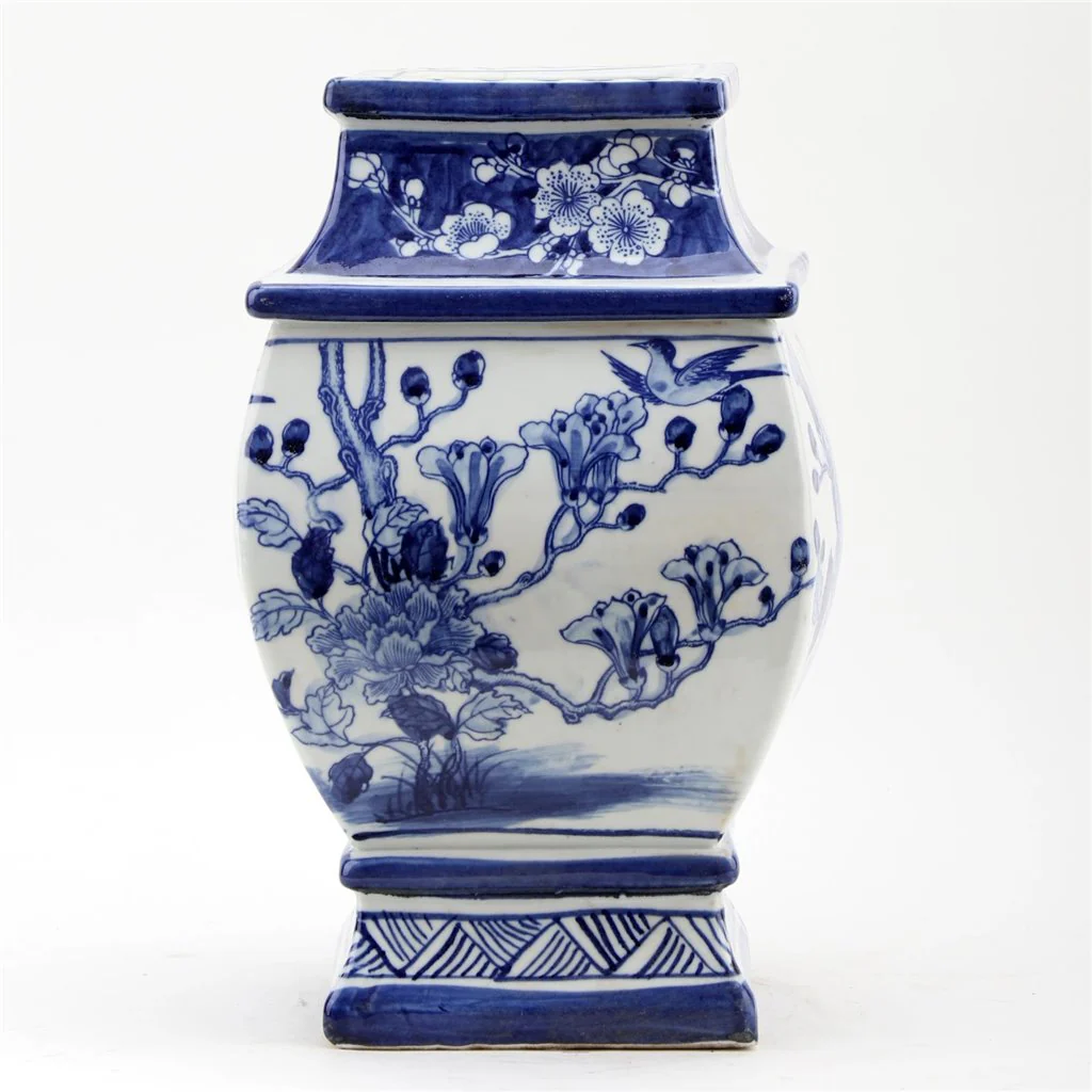 Danny's Fine Porcelain Sq Vase - Blue And White Bird 50927 - Image 3