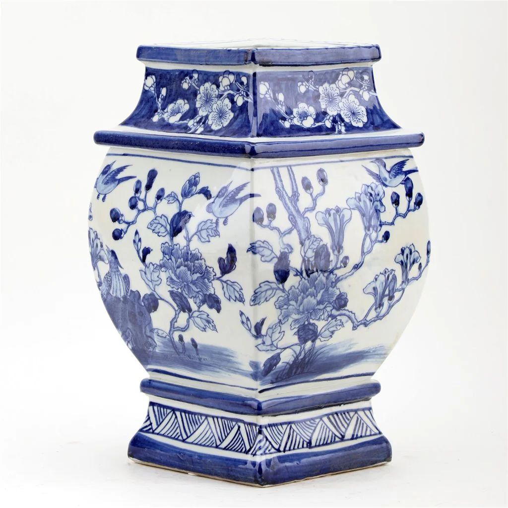Danny's Fine Porcelain Sq Vase - Blue And White Bird 50927 - Image 5