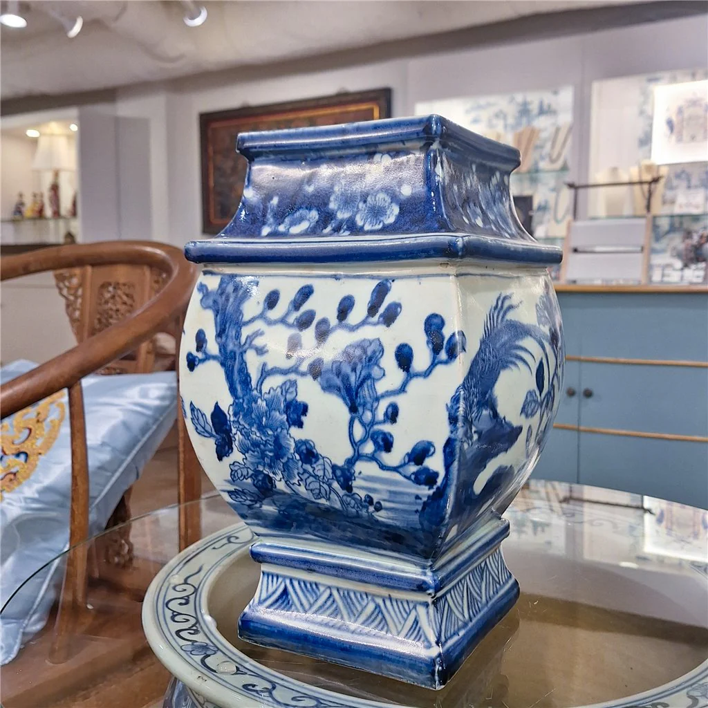 Danny's Fine Porcelain Sq Vase - Blue And White Bird 50927 - Image 7