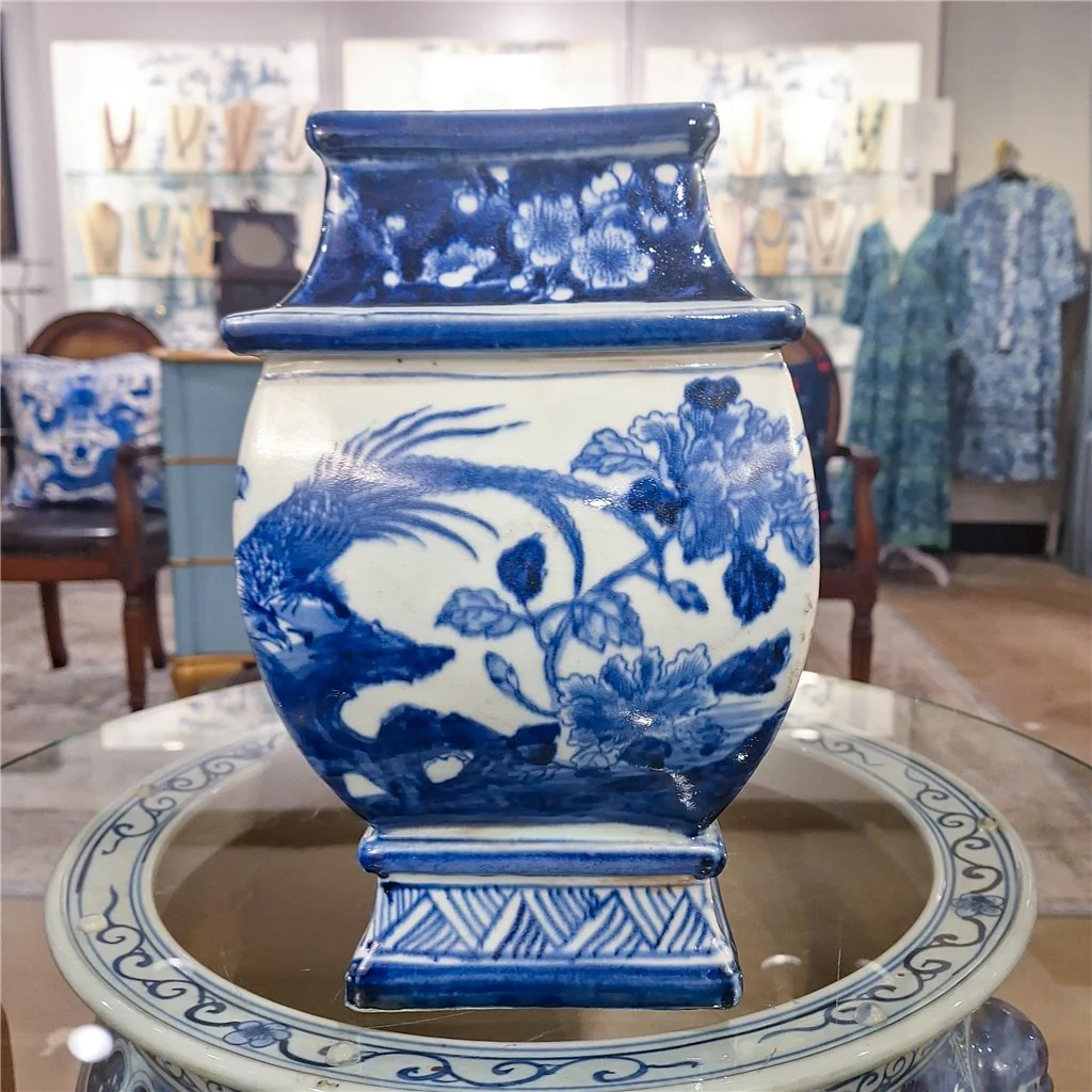 Danny's Fine Porcelain Sq Vase - Blue And White Bird 50927 - Image 8