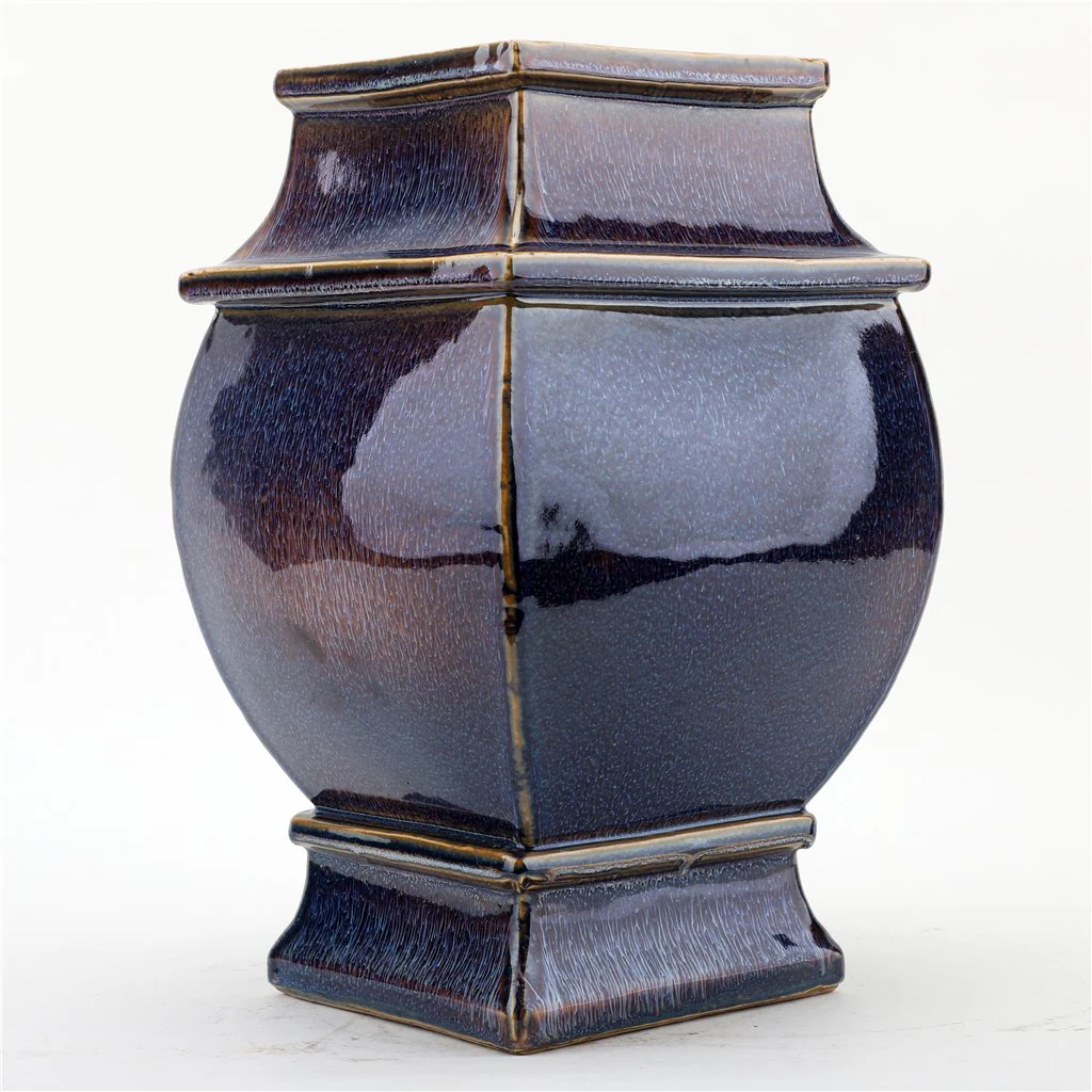 Danny's Fine Porcelain Square Curve Vase - Natural dripping glaze 50848 - Image 4