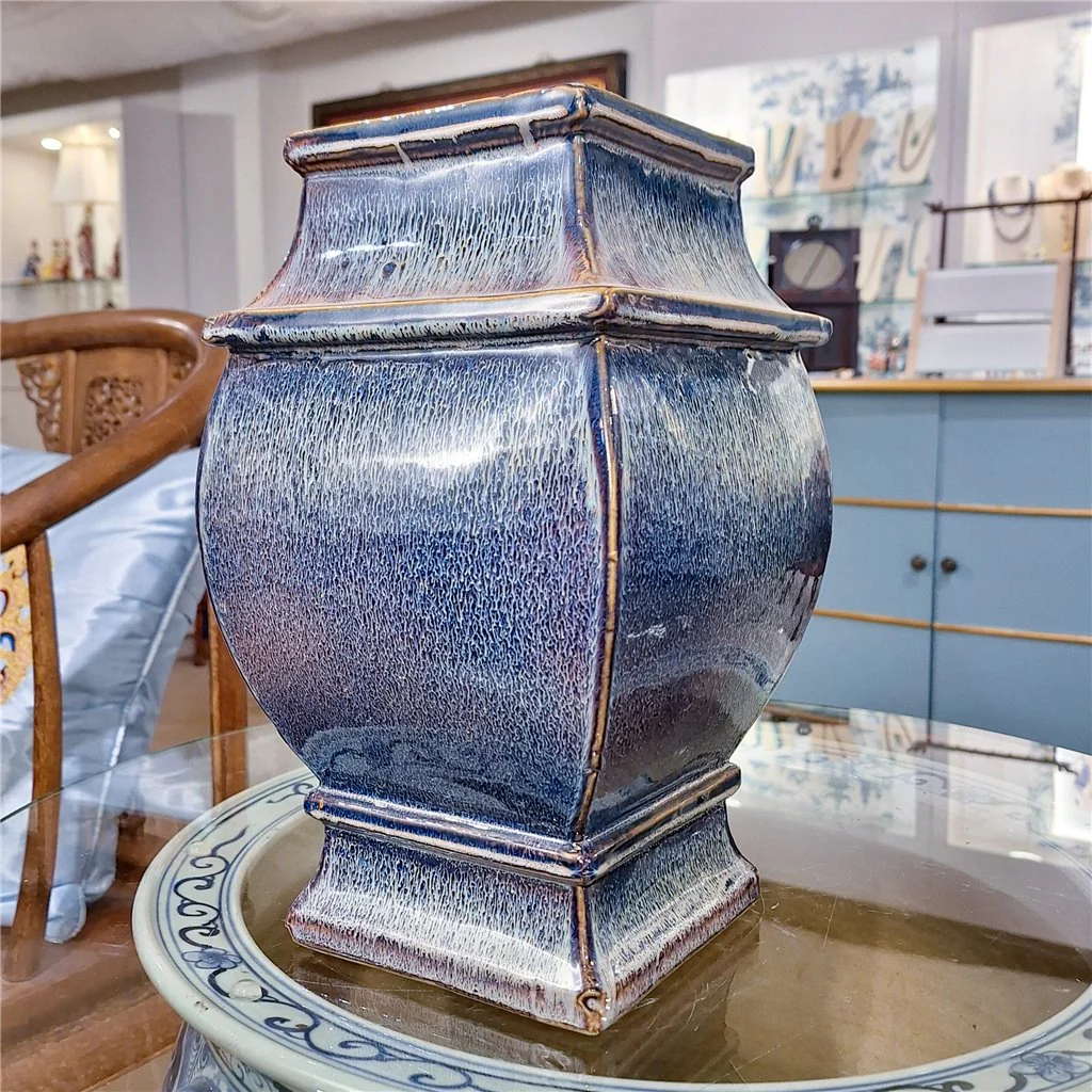 Danny's Fine Porcelain Square Curve Vase - Natural dripping glaze 50848 - Image 7