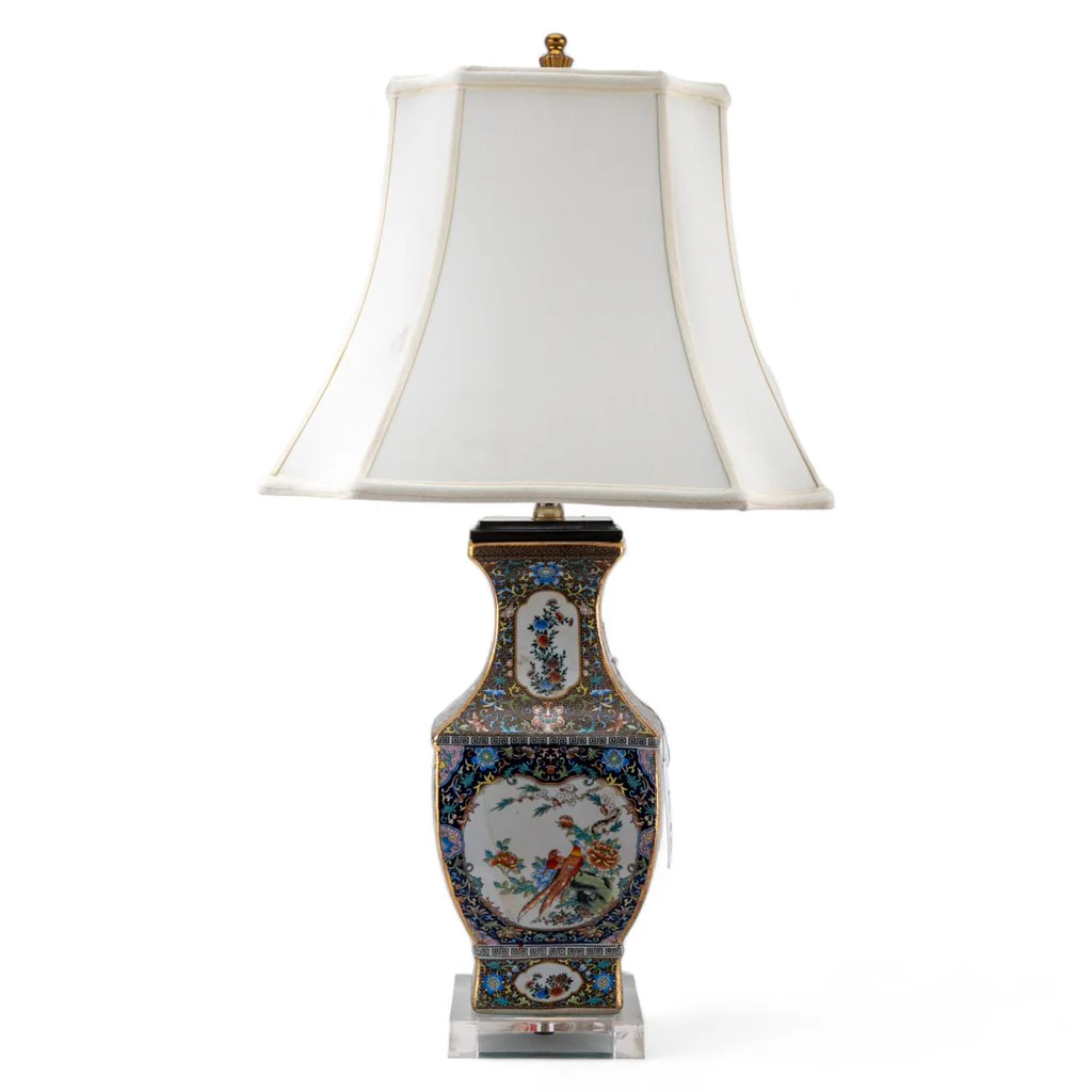 Danny's Fine Porcelain Square Vase Lamp With Acrylic Base 51134-LA