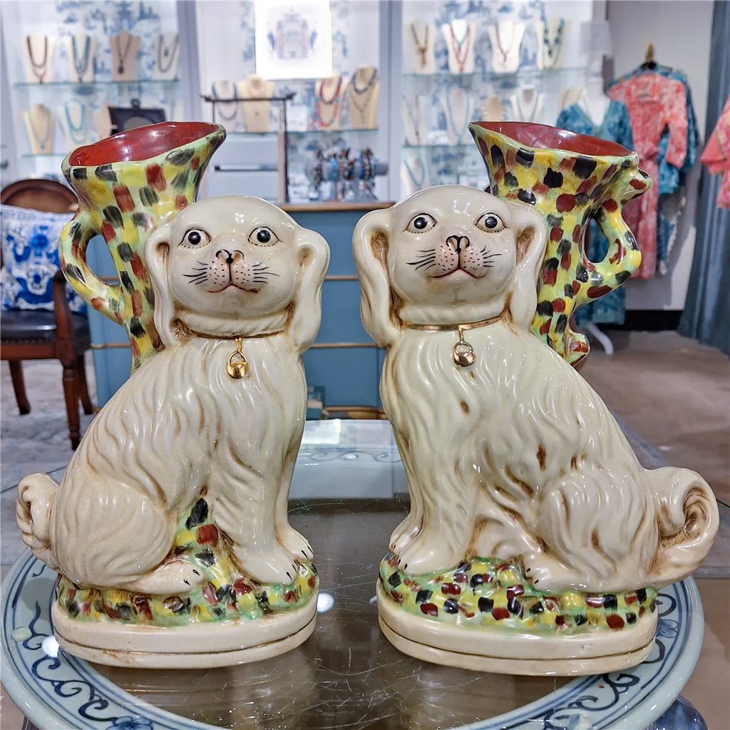 Danny's Fine Porcelain Staffordshire Dogs Repro Pitcher-Pair 41190 - Image 2
