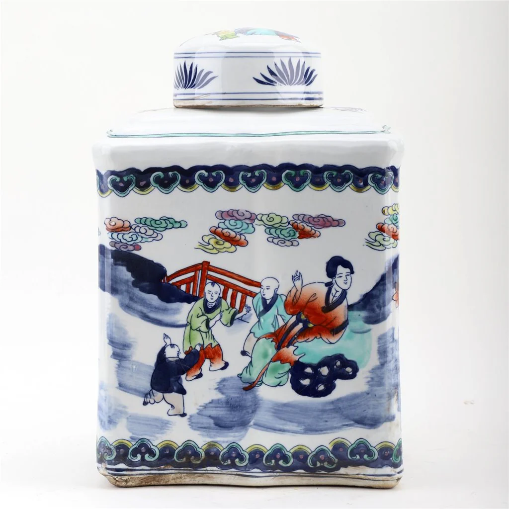 Danny's Fine Porcelain Tea Jar - Multi-Color Children And Ladies 50979 - Image 2