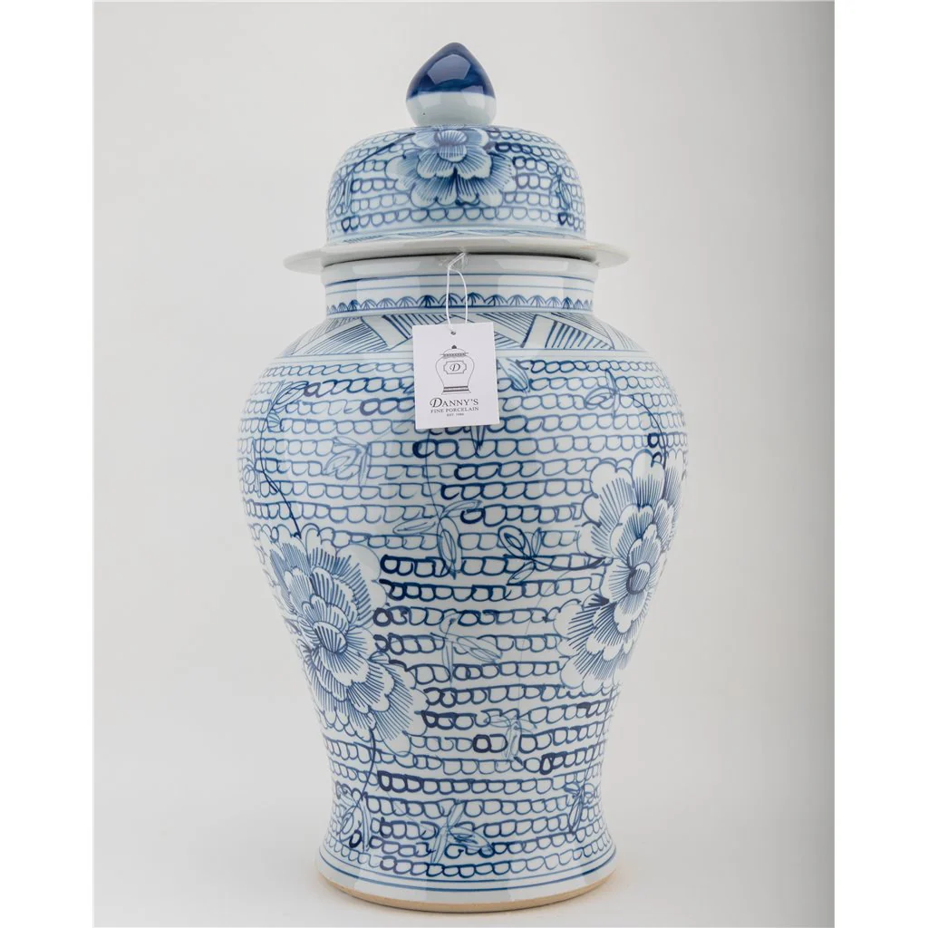 Danny's Fine Porcelain Temple Jar Blue And White Flower 51114 - Image 10