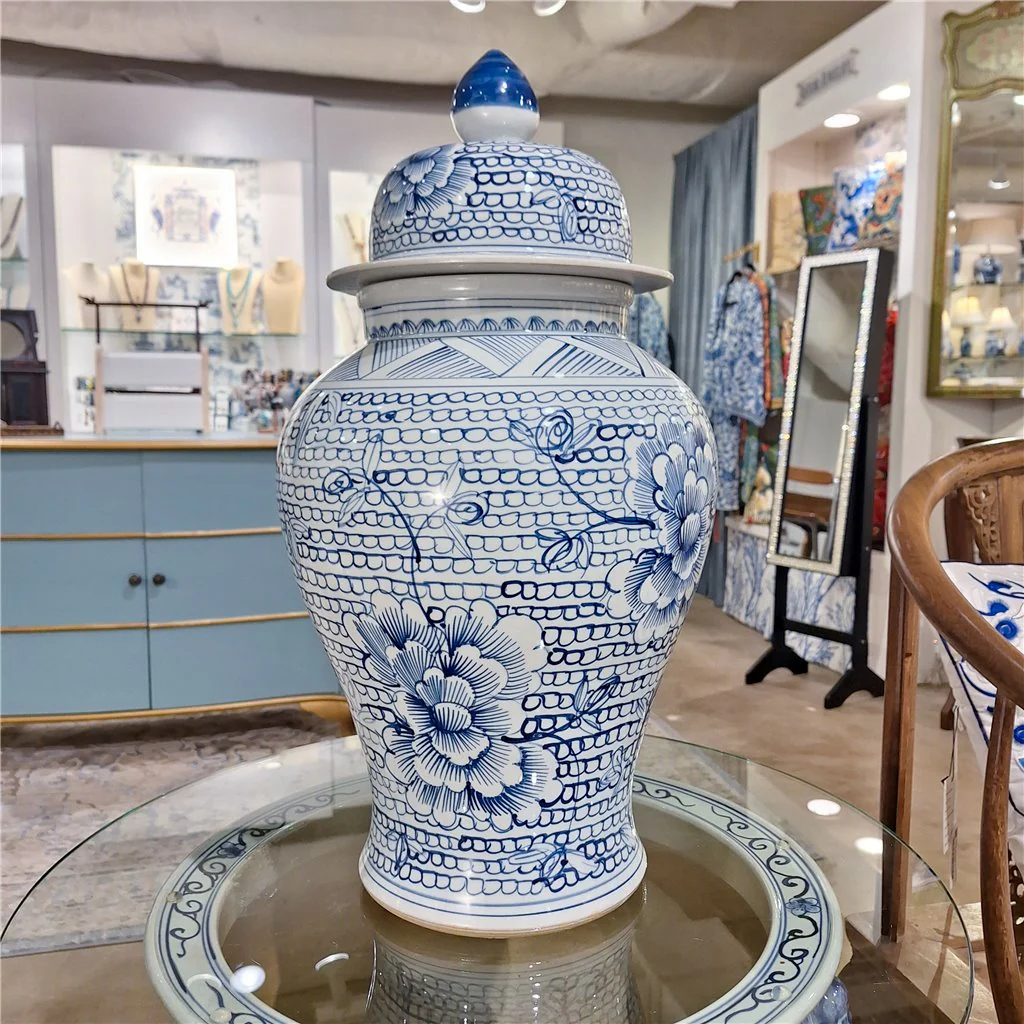 Danny's Fine Porcelain Temple Jar Blue And White Flower 51114 - Image 13