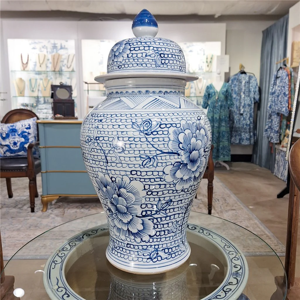 Danny's Fine Porcelain Temple Jar Blue And White Flower 51114 - Image 16