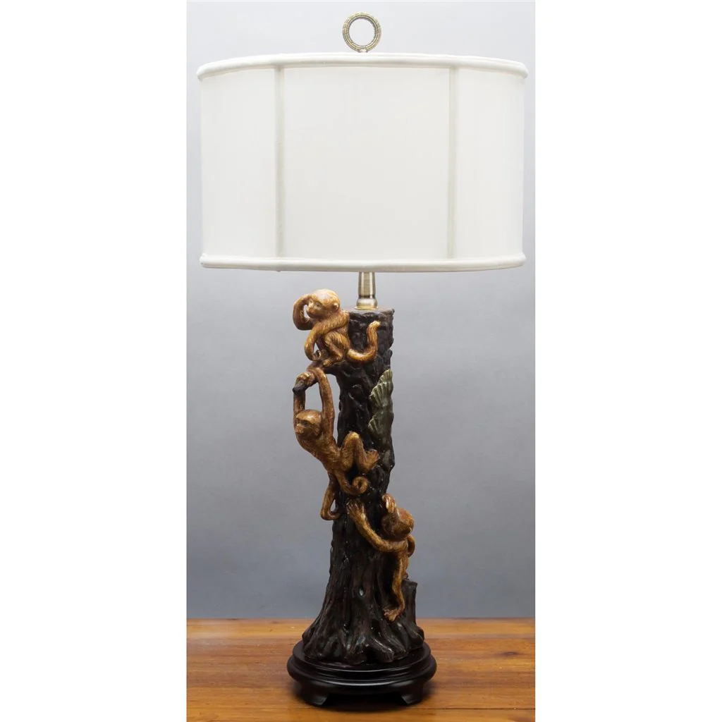 Danny's Fine Porcelain Three Monkeys Lamp PLM53 - Image 2