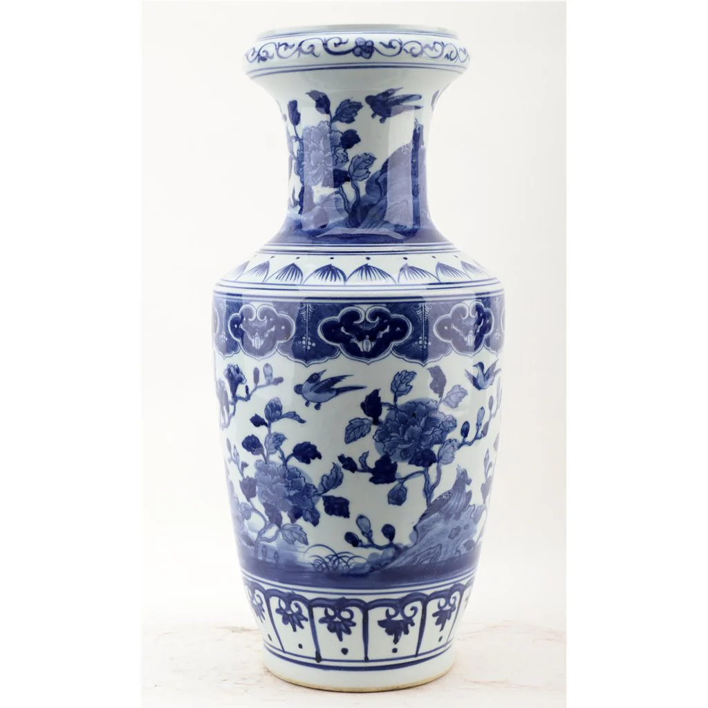 Danny's Fine Porcelain Vase - Floral And Birds - Blue And White Classic 50810 - Image 4