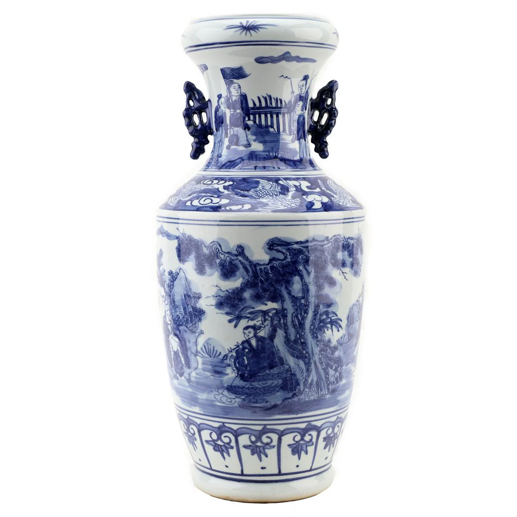 Danny's Fine Porcelain Vase - People - Blue And White Classic 50883