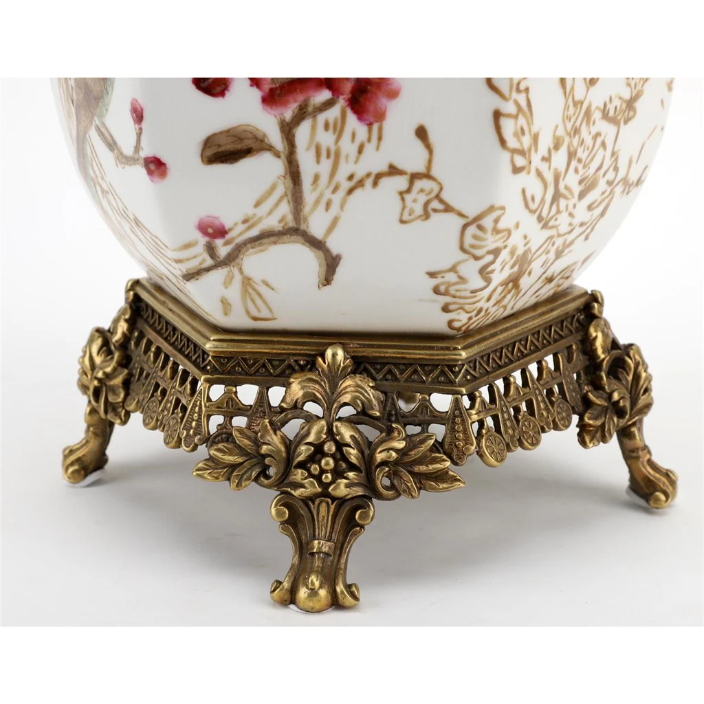 Danny's Fine Porcelain Vase With Bird And Bronze Ormolu - Robin Morning 60381 - Image 14