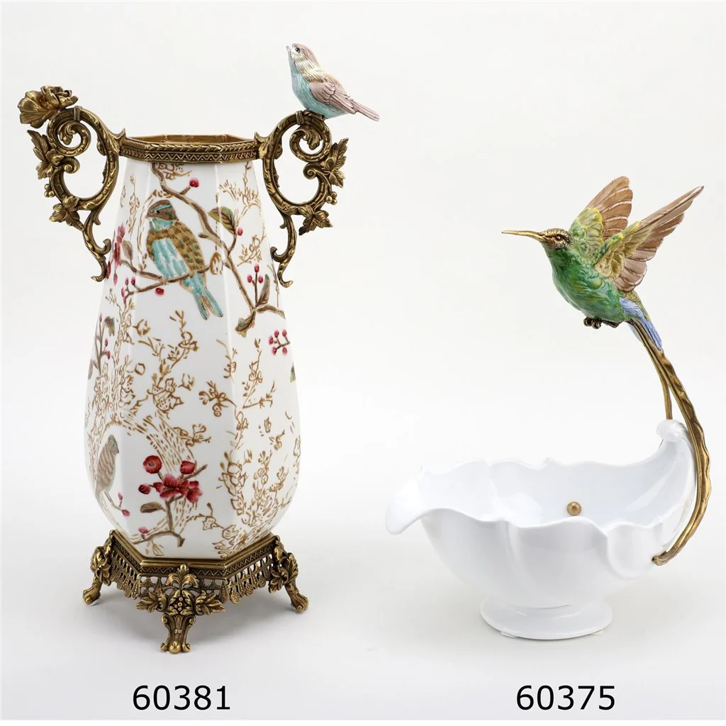 Danny's Fine Porcelain Vase With Bird And Bronze Ormolu - Robin Morning 60381 - Image 16