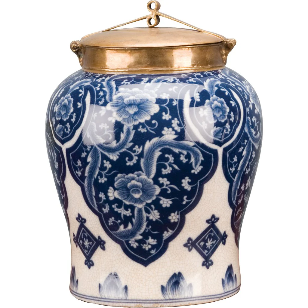 Danny's Fine Porcelain Warrior Jar With Bronze Lid - Qipao (Large) 14088