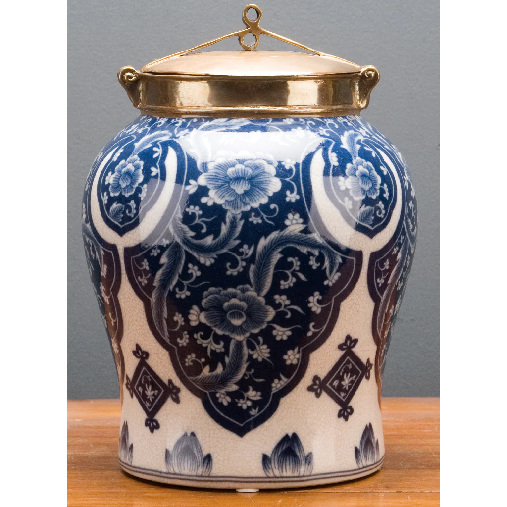 Danny's Fine Porcelain Warrior Jar With Bronze Lid-Qipao (Small) 14087 - Image 2