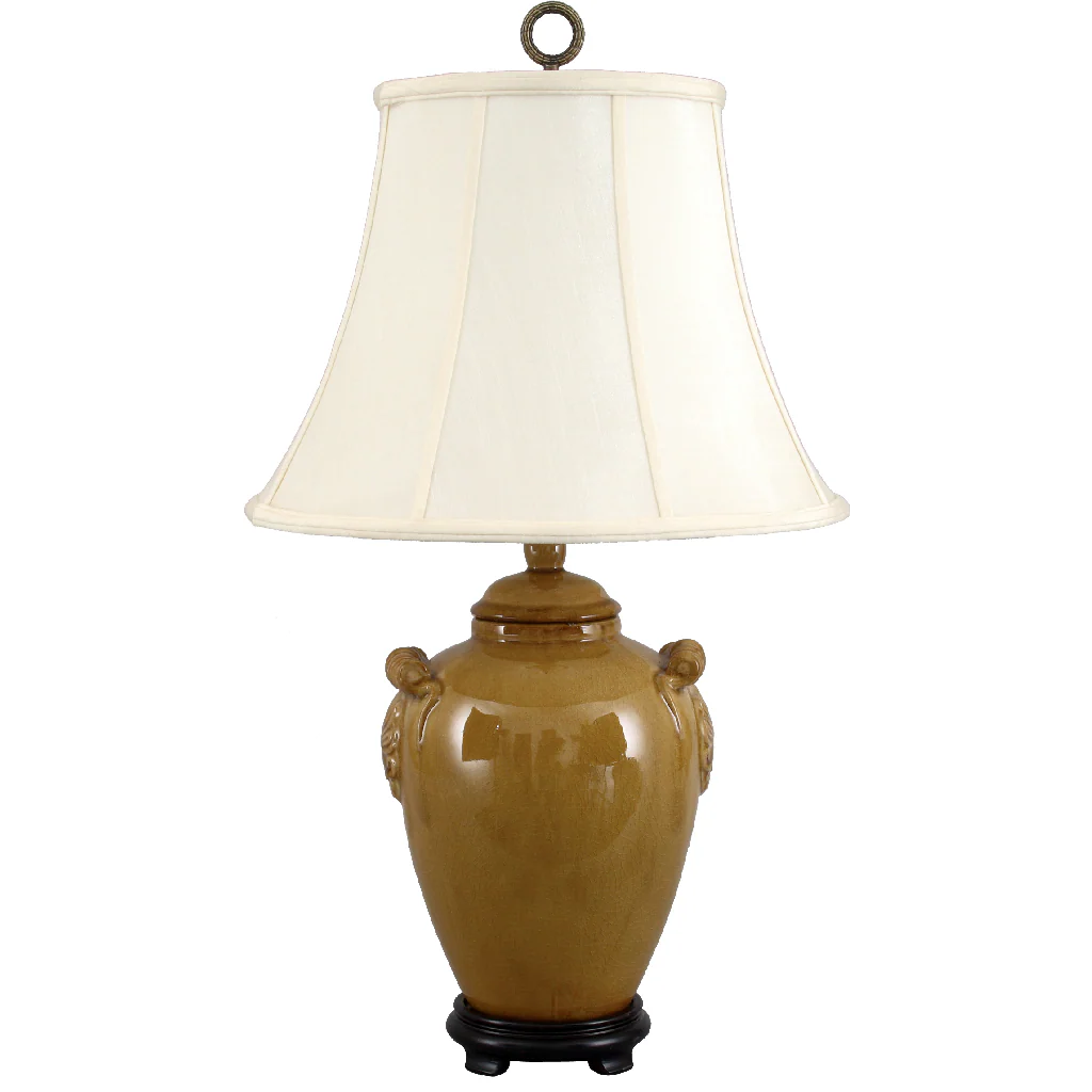 Danny's Fine Porcelain Yellow Crk Ginger Jar Lamp PCM1004-YW