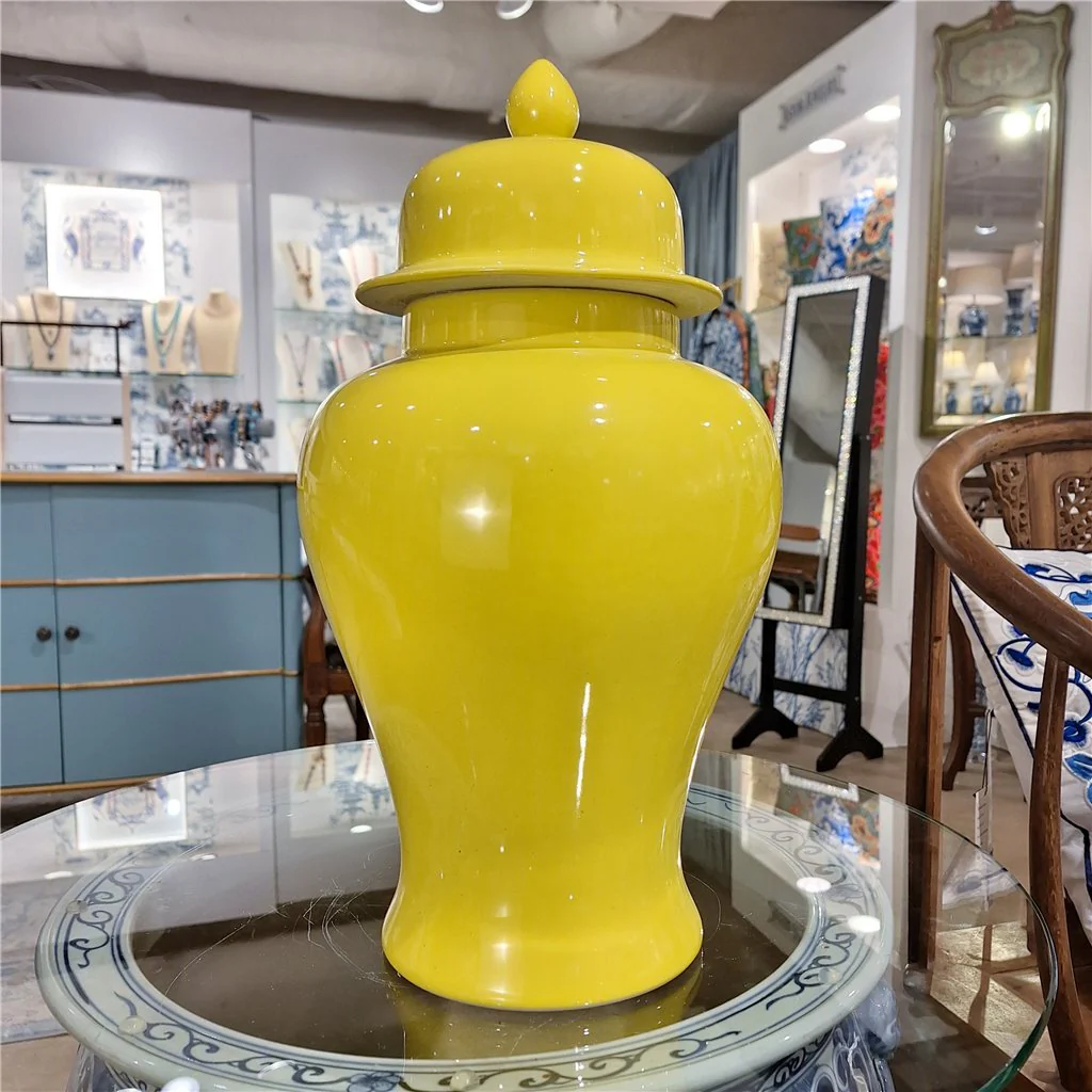 Danny's Fine Porcelain Yellow Temple Jar 51123 - Image 11