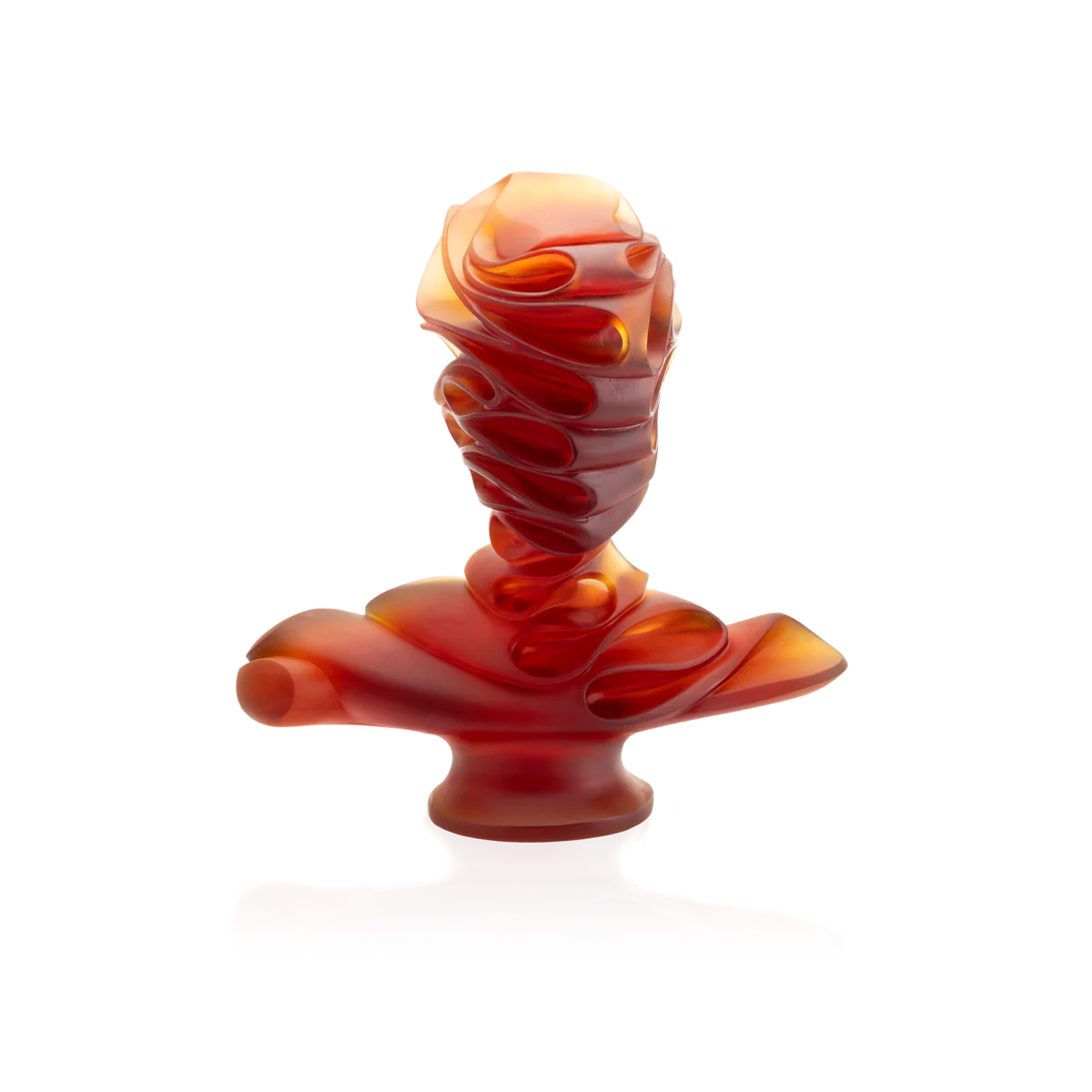 Daum Crystal Amber Masque de verre by Jean Faucher