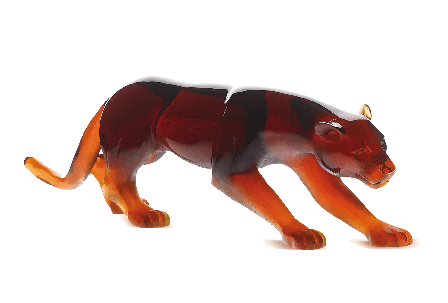 Daum Crystal Panther - Amber
