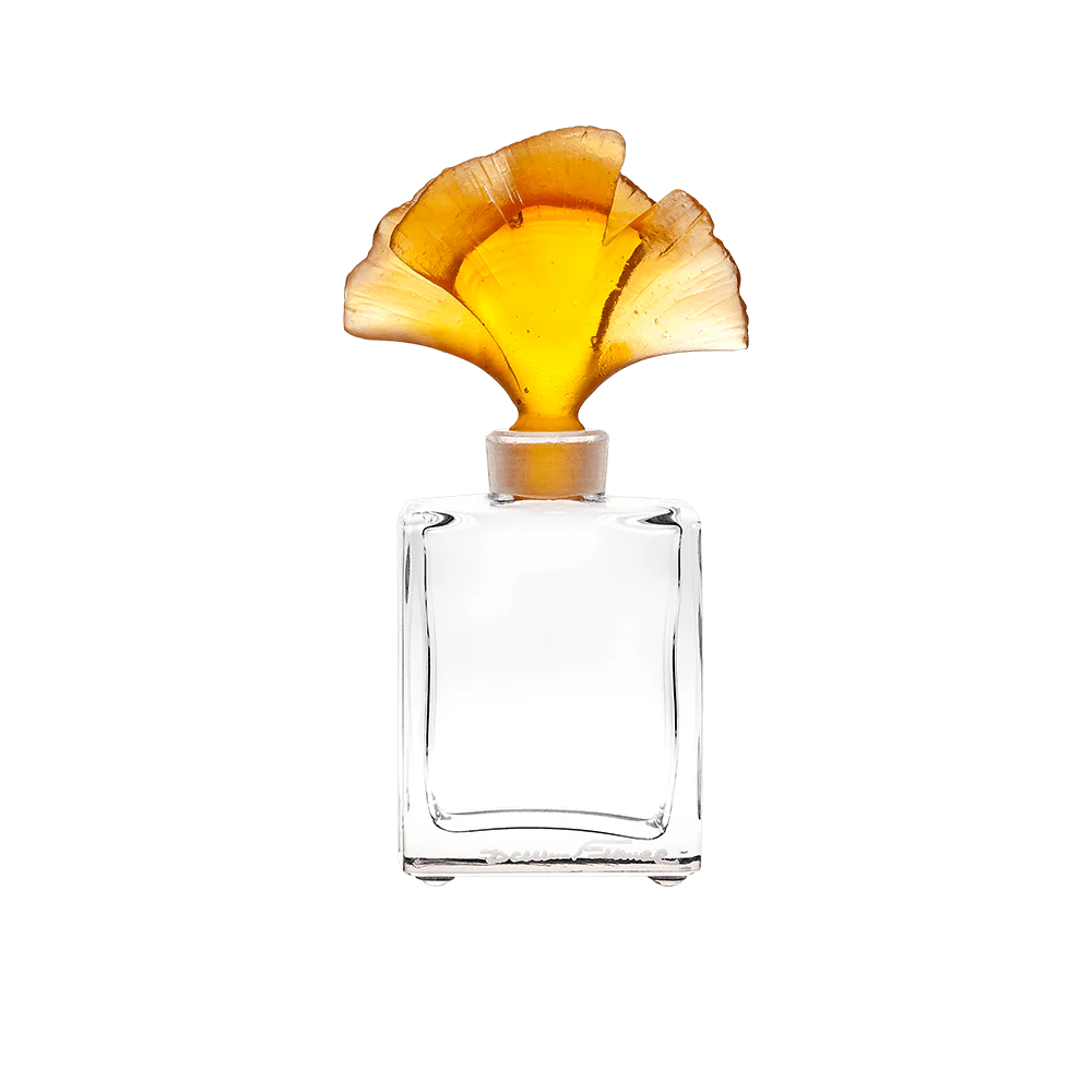 Daum Crystal Amber Perfume Bottle Ginkgo - Image 2