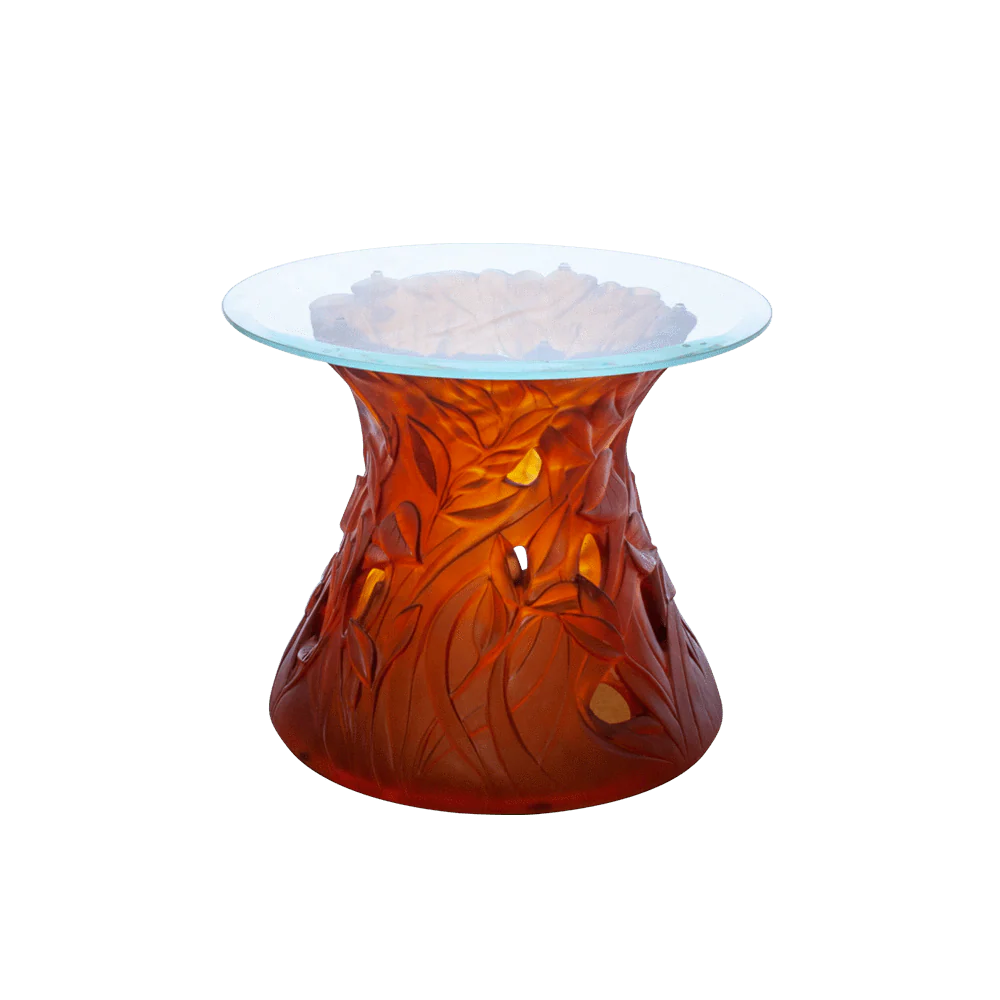 Daum Crystal Amber Side Table Vegetal