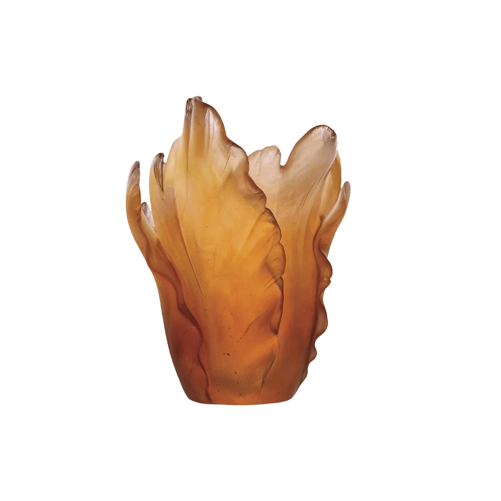 Daum Crystal Tulip Small Vase - Amber - Image 2