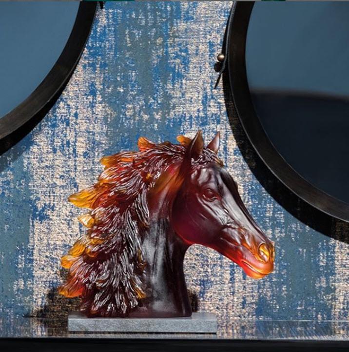 Daum Crystal Arabian Horse Head - Image 3