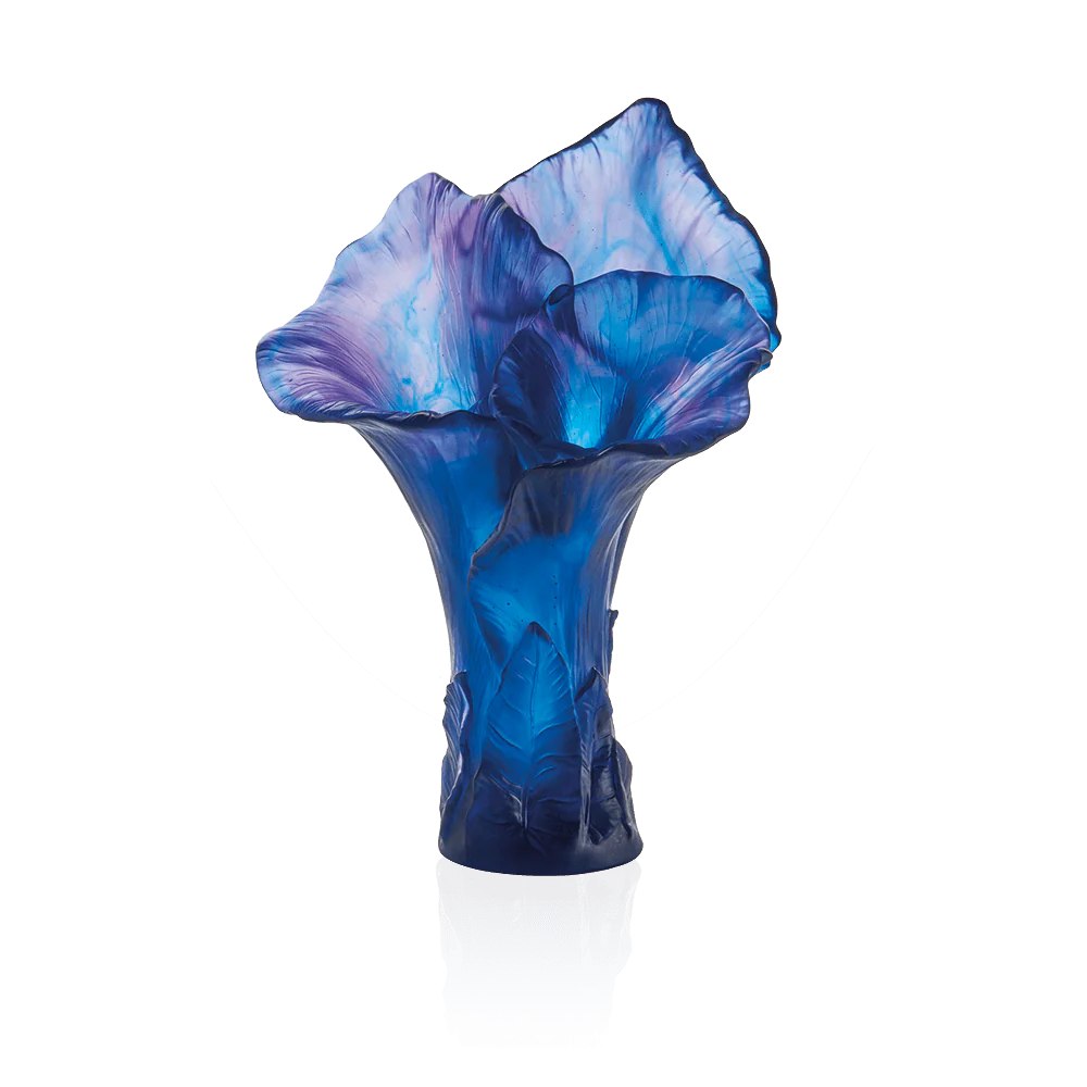 Daum Crystal Arum Bleu Nuit Magnum Vase - Image 2